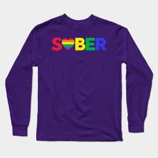 Sober Rainbow Heart Long Sleeve T-Shirt